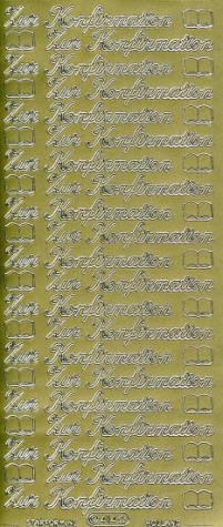 Sticker Zur Konfirmation - 414 - gold <br>1 Bogen 10x23cm