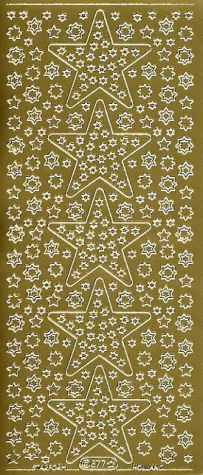 Sticker Sterne II - 0877 - gold <br>1 Bogen 10x23cm