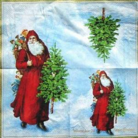 Servietten Santa with tree