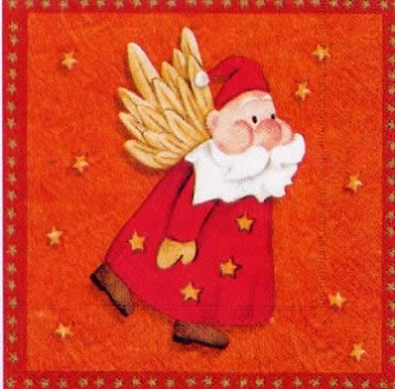 Servietten Santa with wings