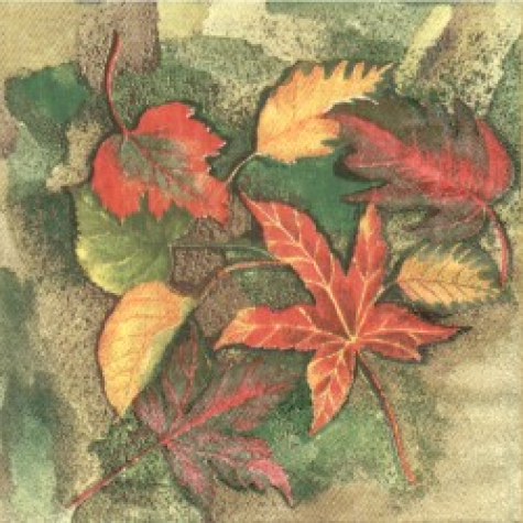 Servietten Org Leaves red