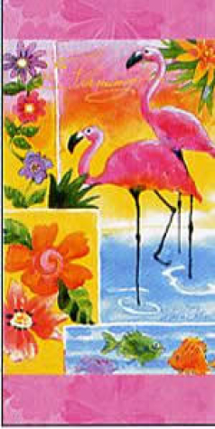Taschentuch Flamingos <br> 1 Stück - 4-lagig
