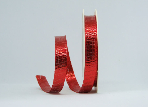 Weihnachtsband geflochten - rot-metallic - 1 Meter