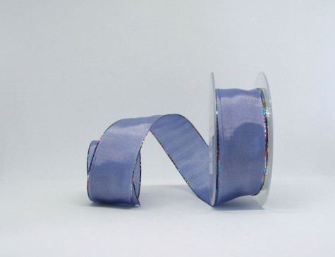 Uniband jeansblau mit Multicolorrand - 1 Meter
