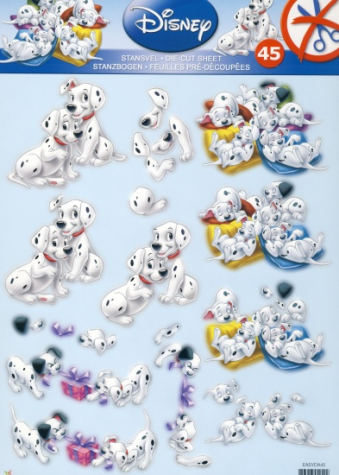 3D Stanzbogen <br> Disney Animals Nr. 45 <br> 1 Bogen DIN A4, vorgestanzt