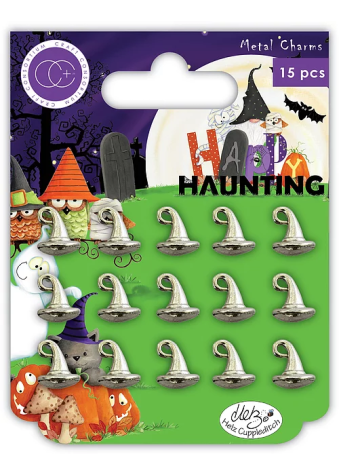 Happy Haunting - Witches Hat Charms - 15 Stück aus Metall