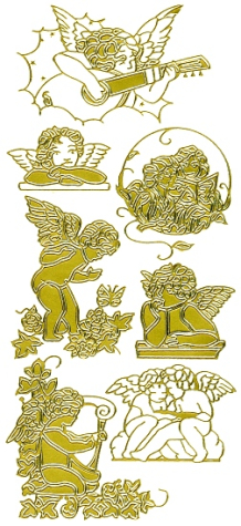 Sticker Engel - gold   1 Bogen 23x10 cm