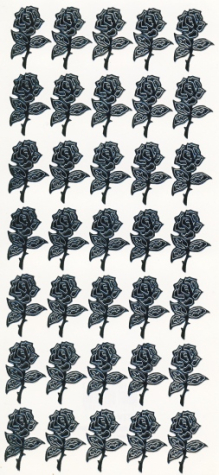 Sticker Rosen - schwarz <br> 1 Bogen 10x23 cm