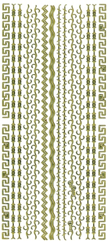 Sticker Bordüren / Linien - gold <br> 1 Bogen 10x23cm