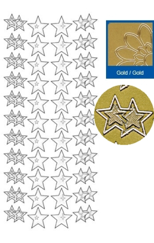 Zwei Dekor Sticker Sterne - gold