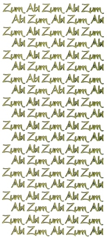 Sticker Zum Abi - gold <br> 1 Bogen 10x23 cm