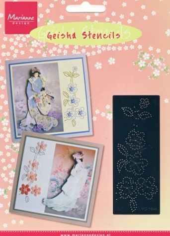Stickschablone - Geisha Stencil - Blüte