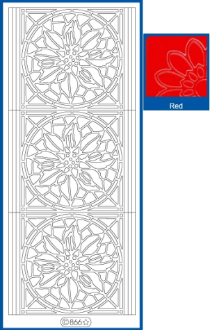 Sticker Weihnachtsstern - 0866 - rot <br> 1 Bogen 10x23cm