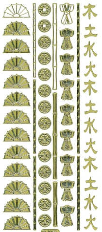 Sticker Asia - Motive klein - 1087 - gold <br> 1 Bogen 10x23 cm