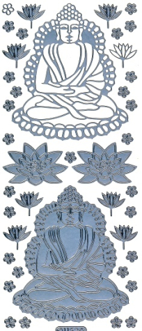 Sticker Asia - Buddha - 1152 - silber   1 Bogen 10x23 cm