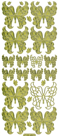Sticker Asia - Schmetterlinge - 1160 - gold <br> 1 Bogen 10x23 cm