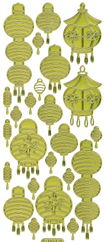 Sticker Asia - Lampions - 1161 - gold <br> 1 Bogen 10x23 cm