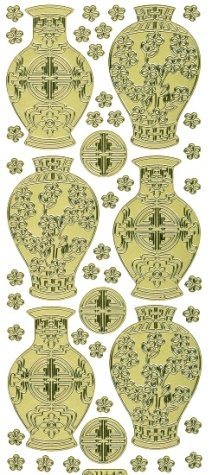 Sticker Asia - Vasen - 1164 - gold <br> 1 Bogen 10x23 cm