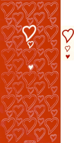 Sticker Herzen - 120 - rot