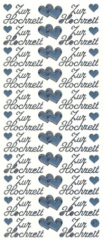 Sticker Zur Hochzeit - 403 - silber <br> 1 Bogen 23x10 cm