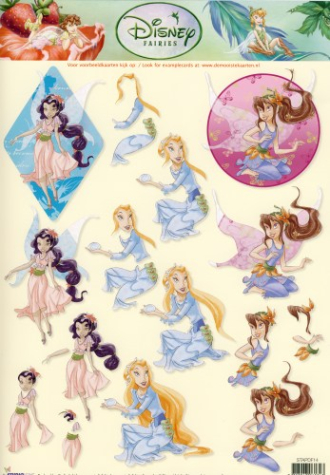 3-D Etappen-Bogen Disney Fairies 14 - 1 Bogen 21x29,7cm