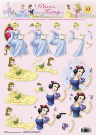 3-D Etappen-Bogen <br> Princess Fantasy 10 <br> 1 Bogen 21x29,7cm