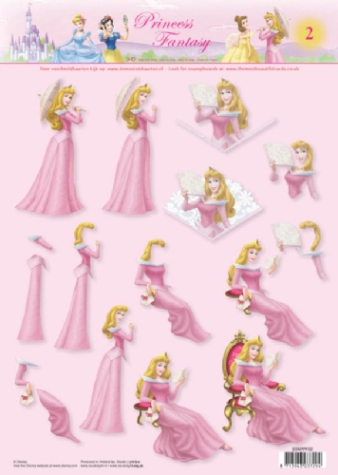 3-D Etappen-Bogen <br> Princess Fantasy 02 <br> 1 Bogen 21x29,7cm