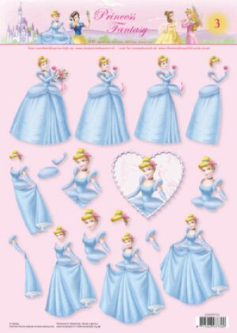 3-D Etappen-Bogen <br> Princess Fantasy 03 <br> 1 Bogen 21x29,7cm