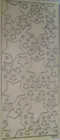 Sticker Sterne - transparent/silber <br> 1 Bogen 23x10 cm