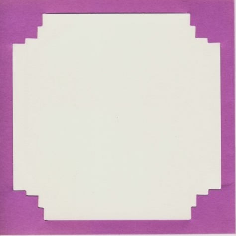 Quadratische Einsteck Karten - Zackenrand <br>  27 Lila - 3 Karten mit Umschlag