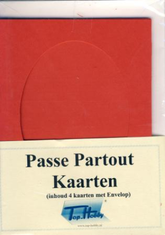 Passepartoutkarten Oval A6 - Rot