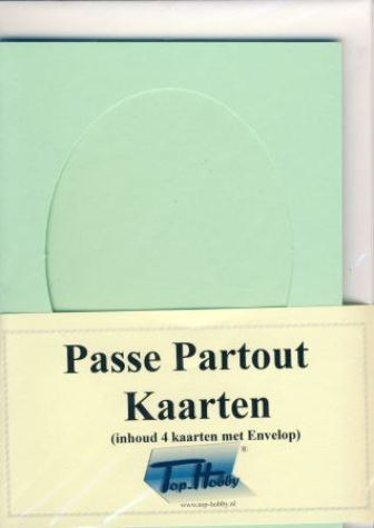Passepartoutkarten Oval A6 - Hellgrün