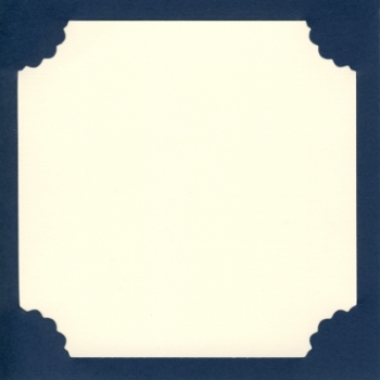 Quadratische Einsteck Karten - Kleine Welle    20 Dunkelblau - 3 Karten mit Umschlag