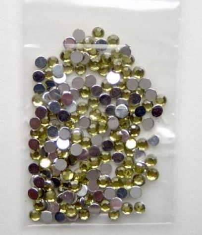 Acryl-Strasssteine rund Ø 3 mm, gelb-grün - ca. 300 Stück