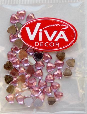Schmucksteine zum Aufkl 100 Stück Herz rosa 6x6 mm Acryl-Strass-Steine 