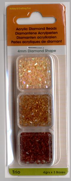Acryl-Facettenperlen Ø 4 mm, ca. 12 g - gold, topas, braun