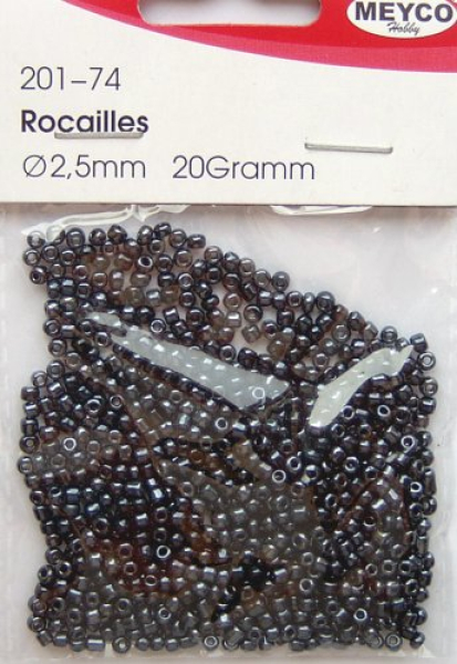 Rocailles Ø 2,5 mm - schwarz opak irisierend