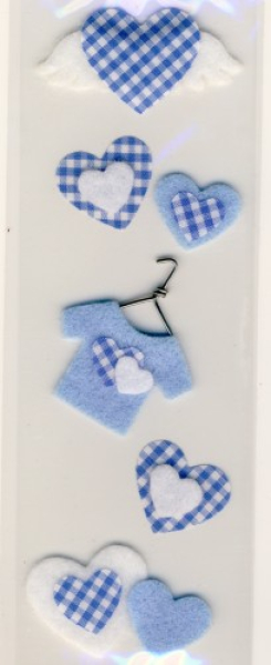 3-D Sticker / Embellishments   Babymotive, Herzen babyblau, 6tlg.