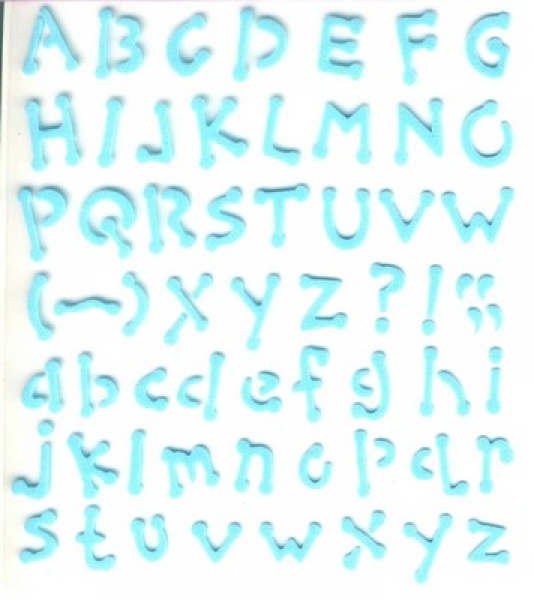 Alphabet Embossed Sticker blau