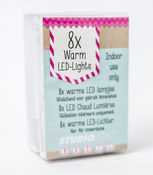 8er LED-Lichterkette, warmweiß, linear, batteriebetrieben