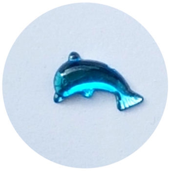 Acryl-Strasssteine Delfin, hellblau - ca. 14 Stück