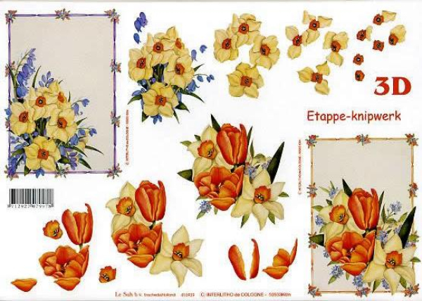 3D Bogen - A4 - Le Suh 416939 - Tulpen + Narzissen