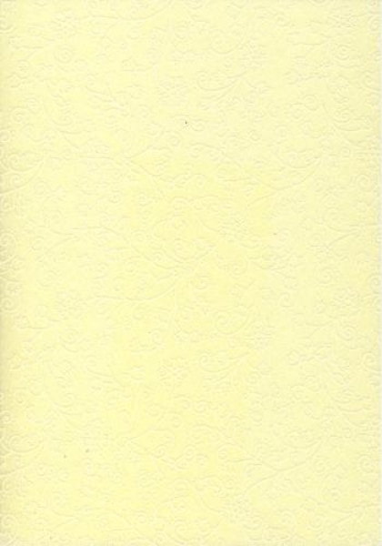 Baumwollpapier mit Blütenrelief und Glitter "Happy Flowers" - gelb