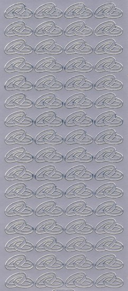 Sticker Ringe - 0108 - silber  1 Bogen 10x23cm