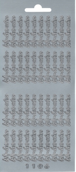 Sticker Wir heiraten - silber - 1 Bogen 10x23 cm