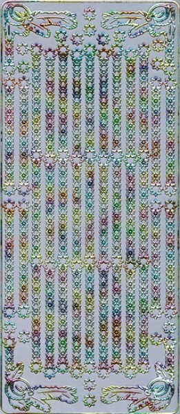 Sticker Ecken & Linien Sterne - multicolor/silber 1 Bogen 23x10 cm