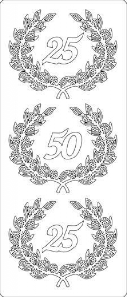 Sticker Jubiläum 25 u. 50 - silber