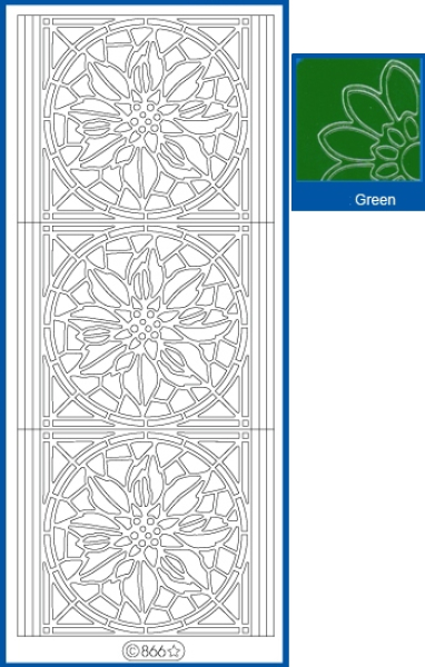 Sticker Weihnachtsstern - 0866 - grün   1 Bogen 10x23cm