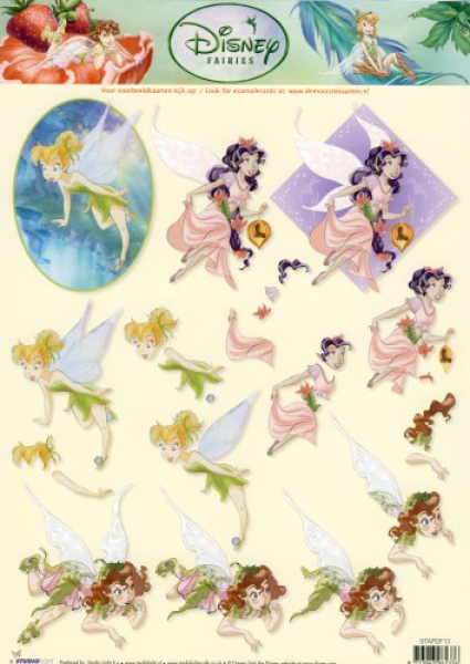 3-D Etappen-Bogen Disney Fairies 13 - 1 Bogen 21x29,7cm