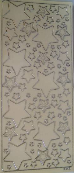 Sticker Sterne - transparent/silber   1 Bogen 23x10 cm